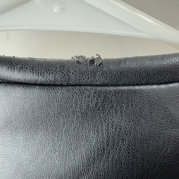 Zara Trf Size Small Black Faux Leather Moto Biker Jacket Zip Stretch Sleeves - Picture 10 of 10